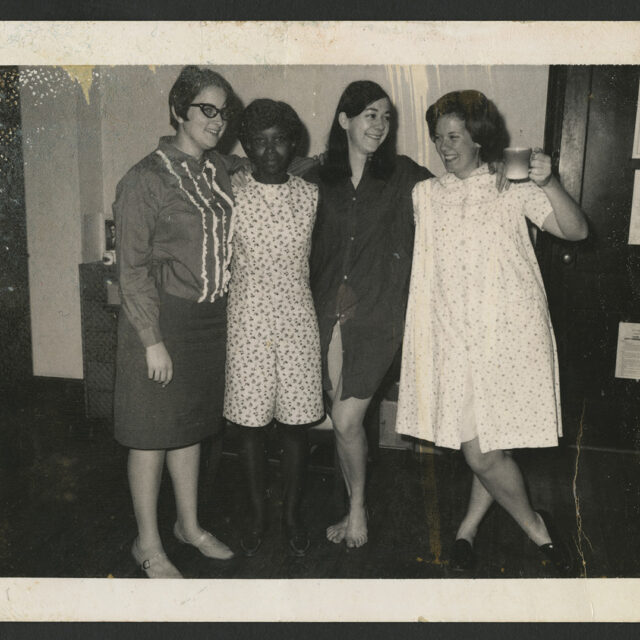 Venus Jones poses for a picture with three of her classmates from MWC.